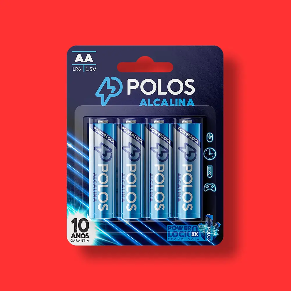 Embalagem de Pilha Alcalina Polos